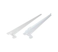 Supporto angolare foro unico 38 cm 55 kg bianco 2 pz Bianco