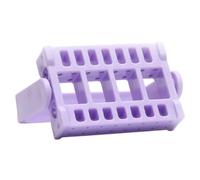 Supporto angolato per punte da trapano per manicure con 32 slot, viola | Layout pieghevole e display angolato per riporre in ordine il tavolo con layout di accesso per postazioni di lavoro e uso