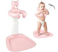Supporto antiscivolo per baby shower, supporto per baby shower, supporto regolabile anti-pizzicamento, per baby shower, vasca da bagno con supporto, regalo ideale per neonati da 8 a 36 mesi (rosa)