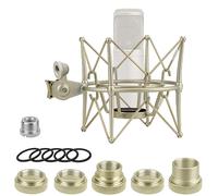 Supporto antiurto Geekria for Creators compatibile con Rode NT1-A, NT2-A, NT1000, NT2000, NTK, K2, ragno metallico antivibrazione per microfono (champagne)