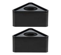 Supporto Antiurto Microfono Triangolare Nero ABS 2 Pezzi | Foro Interno 2cm, Superficie Neutra per Marchio, Montaggio Semplice, per Reportage e Canto