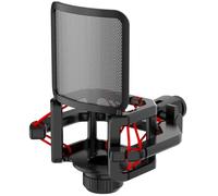 Supporto antiurto per microfono con filtro per Lewitt RAY LCT-240 Pro LCT 440 Pure LCT 441 FLEX Compatibile con steli sporgenti (d≤23 mm) come AKG serie C, ecc. (rosso)