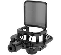 Supporto antiurto per microfono con filtro per Lewitt RAY LCT-240 Pro LCT 440 Pure LCT 441 FLEX Compatibile con steli sporgenti (d≤23 mm) come AKG serie C, ecc. (nero)