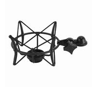 Supporto antiurto per microfono, professionale, antiscivolo, antiurto, previene le vibrazioni del microfono, clip di montaggio per registrazione radio studio (nero)