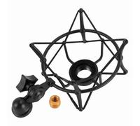 Supporto antiurto per microfono professionale, clip per montaggio antiurto per microfono, supporto antiurto con resistenza allo scivolamento in lega di zinco per studio (Nera)