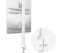 Supporto articolato per doppio monitor da scrivania, supporto verticale per due monitor da 13 a 34 pollici con morsetto a C, bianco