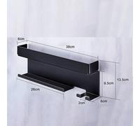 Supporto Asciugacapelli Estetico Nero Opaco da Parete per Moderno per Bagno