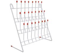Supporto Asciugatura Cilindri 24 Fori Metallo Bianco per Laboratorio | Design Classico e Semplice, Lavorazione Accurata, Struttura Pratica per Ordinare i Contenitori