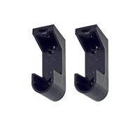 Supporto Asta Armadio, Set Reggitubo Laterale Asta Ovale - Ganci Appendiabiti in Plastica - Kit 2 pezzi avvitare ai lati interni dell’armadio o alla mensola superiore (Nero - Altezza 65mm)