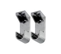 Supporto Asta Armadio, Set Reggitubo Laterale in plastica Asta Appendiabiti - Kit 2 pezzi da avvitare ai lati interni dell’armadio o alla mensola superiore (Cromo Satinato - Altezza 65 mm)