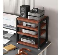 Supporto audio con ripiani per amplificatore giradischi Hi-Fi, rack multimediale portatile per soggiorno, gioco, ufficio, teatro