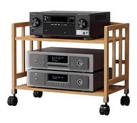 Supporto audio Hi-Fi regolabile in altezza, ripiano multimediale multi-livello per lettori TV/DVD e decoder via cavo, armadio stereo a 2-5 ripiani, scaffale per dischi (80 x 38 x 123 cm)