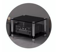 Supporto audio HiFi a 4 livelli - Scaffale AV per giradischi e componenti audio - Gambe ammortizzanti Elegante finitura nera 60 x 48 x 80 cm - Perfetto per gli amanti del cinema domestico e