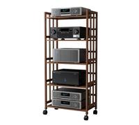 Supporto audio HiFi regolabile a 5 livelli, in legno, per casa e ufficio, organizer per componenti stereo, mensola CD, armadio AV per sistemi di intrattenimento e teatro.