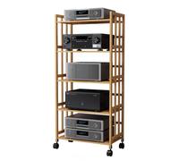 Supporto audio HiFi regolabile a 5 livelli, in legno, per componenti stereo per casa e ufficio, mensola CD, armadio AV, organizer per sistemi di intrattenimento e teatro