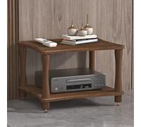 Supporto audio in legno massello, retro a 2 livelli, supporto multimediale per amplificatori, lettori DVD/CD, apparecchiature AV, finitura in noce, altezza 42 cm, ideale per componenti stereo e home