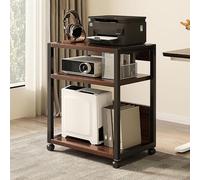 Supporto audio mobile a 5 livelli con ruote, rack multimediale AV Component, armadio stereo a torre per soggiorno, studio di registrazione, sala riunioni, nero, 51 x 40 x 89 cm