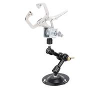 Supporto ausiliario di terza mano per saldatura con morsetto a ganascia quadrata e base rotonda per riparazioni elettroniche - Braccio universale regolabile con meccanismo di