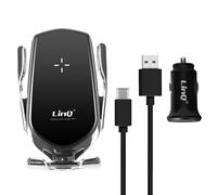 Supporto auto 3 in 1 per smartphone caricatore a induzione 15W rotante 360° LinQ