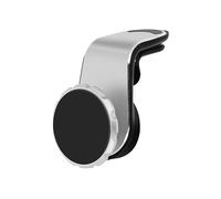 Supporto Auto Smartphone Sistema Magnetico Fissaggio Griglia Aerazione - Argento