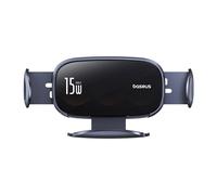 Baseus Triple-Coil - Caricatore da auto wireless da 15 W per bocchetta dell'aria, supporto elettrico per telefono da auto, pannello in vetro, per iPhone 15 Pro Max, Samsung S24 Ultra, ecc