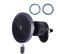 Supporto Auto Mag-Safe, caricatore wireless auto 15W, Porta Telefono Auto Magnetico Universale per iPhone 16/15/14/13/12, Adesivo per Bocchetta, 360° Regolabile, Forte Magnetismo