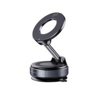 Supporto Auto Magnetico - Magnete N52 con Base a Ventosa, Regolabile su Tre Assi, Rotazione 360 e Pieghevole in ABS Black