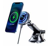 Supporto auto per iPhone carica rapida 15W con ventosa Swissten nero