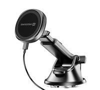 Supporto auto per iPhone carica rapida 15W con ventosa Swissten nero