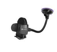 Supporto Auto Smartphone Ovale Fissaggio Ventosa Braccio Lungo 27cm Forcell Nero