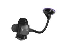 Supporto Auto Smartphone Ovale Fissaggio Ventosa Braccio Lungo 27cm Forcell Nero