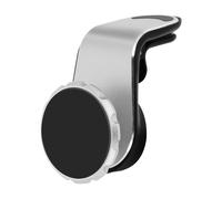 Supporto Auto Smartphone Sistema Magnetico Fissaggio Griglia Aerazione - Argento