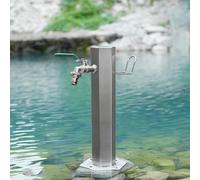 Supporto autoportante a colonna d'acqua da giardino con rubinetto, resistente al gelo, per irrigazione e pulizia del patio (21 x 50 cm)