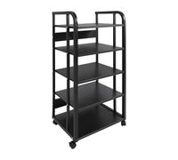 Supporto AV a 5 livelli, colore nero, per casa, ufficio, teatro e negozi, 50 x 40 x 100 cm