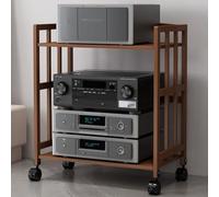Supporto AV in legno a 2/3 ripiani, per TV DVD e console di gioco, centro di intrattenimento per soggiorno, decoder via cavo e router, rack HiFi e supporto angolare per lettore CD