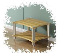 Supporto AV Ma a 2 ripiani in legno per amplificatori, registratori Ste Conent, perfetto per casa, ufficio, teatro, DJ, router WiFi (noce chiaro)