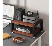Supporto AV Ma a 2 ripiani per amplificatore cuffie HiFi Ste e lettore CD Teak h Cact Sto Cabinet (L40 cm)