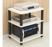 Supporto AV Ma a 3 livelli - Piccolo supporto TV per casa e ufficio piedi in metallo naturale h Dimensioni: 60 x 48 x 64 cm Centro di intrattenimento per o/video Conents & Teatro