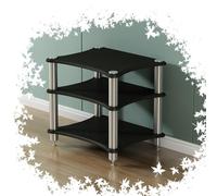 Supporto AV Ma a 3 ripiani in legno per amplificatori Ste Conents giradischi ideale per casa, ufficio, teatro, DJ e router WiFi (nero)