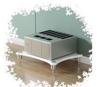 Supporto AV Ma da 83,8 cm a 1 livello, in legno, per amplificatore HiFi o Rack e Ste Conent Cabinet Giradischi Stand per casa/ufficio/teatro/DJ/router WiFi (bianco)