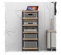 Supporto AV Ma regolabile, rack HiFi a 4/5/6 livelli, armadio in legno, Home o/Video Conent Sto, Corner Ma Center, Natural h, 60cm Altezza