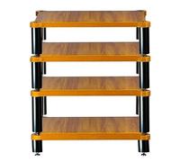 Supporto AV Rack Media Shelf 2/3/4 livelli regolabile Storage per amplificatori Giradischi Sky Box Stampante Marrone (60 x 78 x 48 cm)