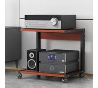 Supporto AV Tower Rack con ruote, scaffale per intrattenimento per console di gioco, lettore DVD, accessori TV, proiettore