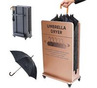 Supporto bagnato commerciale dell'essiccatore dell'ombrello con il raccoglitore di goccia e le ruote per uso del centro commerciale