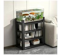 Supporto Base Multilivello In Metallo Acquari, Scaffale A 4 Ripiani In Acciaio, Struttura Di Stoccaggio Robusta Acquari Di Grandi Dimensioni, Terrari Per Rettili E Accessori(nero,120x50x118cm)