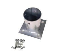 Supporto Base per palo 4/2/1 Staffe di Ancoraggio per Paletti, Base Delineatore Rotonda Ø 100/90/80/70/60 mm, Supporto per Terrazze/Cortili/Portici/Pergolati, Acciaio Inossidabile(2 Pcs,Dia 60mm)