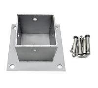 Supporto Base per palo Kit Di Basi Per Pergole, Portico Ponte Cassetta Postale Ringhiera Da Giardino Cemento Quadrato Metallo Ancoraggio, Supporto Per Pali In Acciaio Inox(150x150 mm)