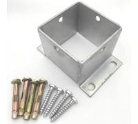 Supporto Base per palo Supporto Per Pali Per Ringhiere In Metallo, Base Per Palo Di Fondazione In Cemento Per Recinzione In Legno Pergola Corrimano Di Portico E Terrazza(1 Pcs,85x85 mm)