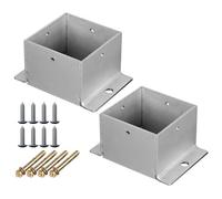 Supporto Base per palo Supporto Per Pali Per Ringhiere In Metallo, Base Per Palo Di Fondazione In Cemento Per Recinzione In Legno Pergola Corrimano Di Portico E Terrazza(2 Pcs,95x95 mm)