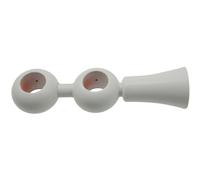Supporto bastone tenda doppio Ø 2,3 x L 16-17,5 cm bianco 2 pz Bianco